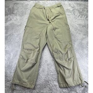 RSQ Mens Large Cargo Pants 28x29 Khaki Sage Green Chino Loose Parachute Cargo‎